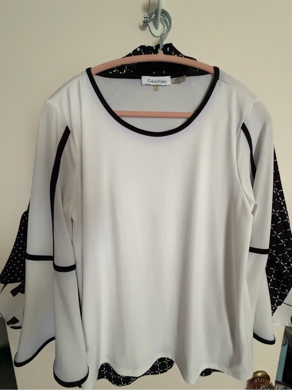 5 Piece Black & White Blouses each having cute sleeves for Business Career Work